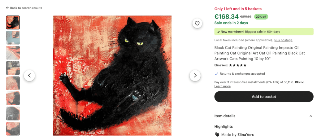 Esempio di prezzi per arte personalizzata