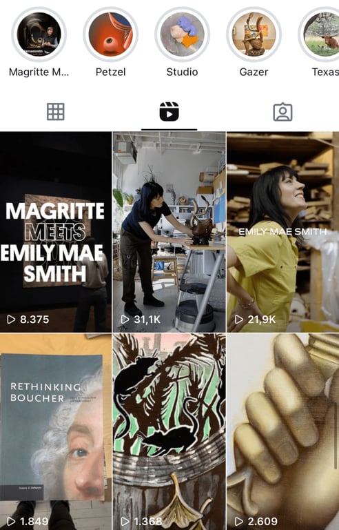 Account social che vende arte - un esempio