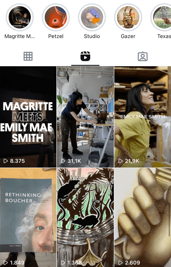 Account social che vende arte - un esempio