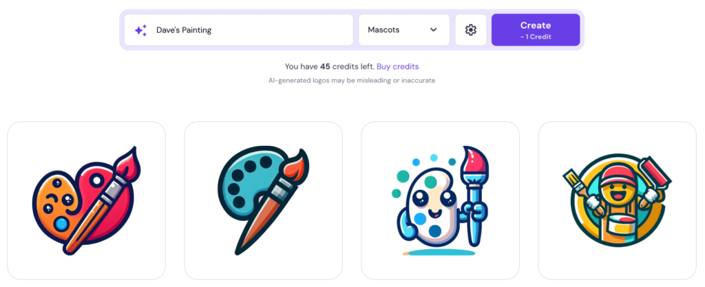 Dashboard di Logo Maker nel website builder di Hostinger