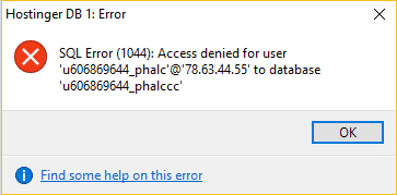 Errore di accesso negato per l’utente al database in HeidiSQL
