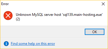 Errore di host del server MySQL sconosciuto in HeidiSQL