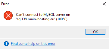 Errore “Can’t connect to MySQL server on 10060” in HeidiSQL