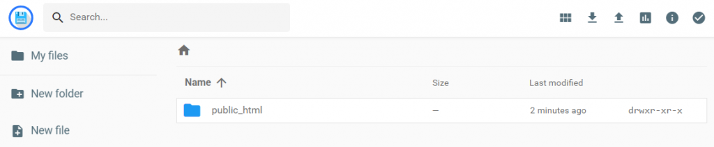 Il File Manager si concentra sulla cartella public_html