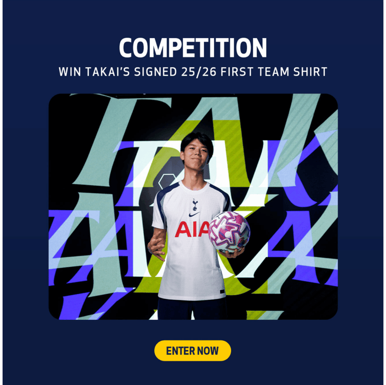 Campagna di email marketing del Tottenham che mostra un concorso per la maglia di un giocatore