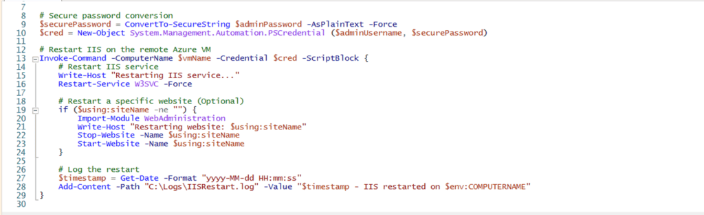 Esempio di una soluzione di automazione tradizionale che utilizza PowerShell