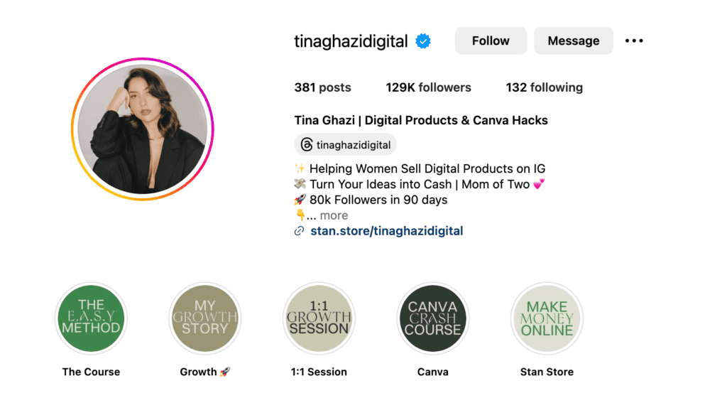 pagina Instagram tinaghazidigital