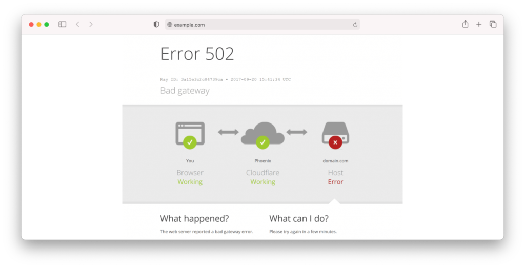 502 error bad gateway