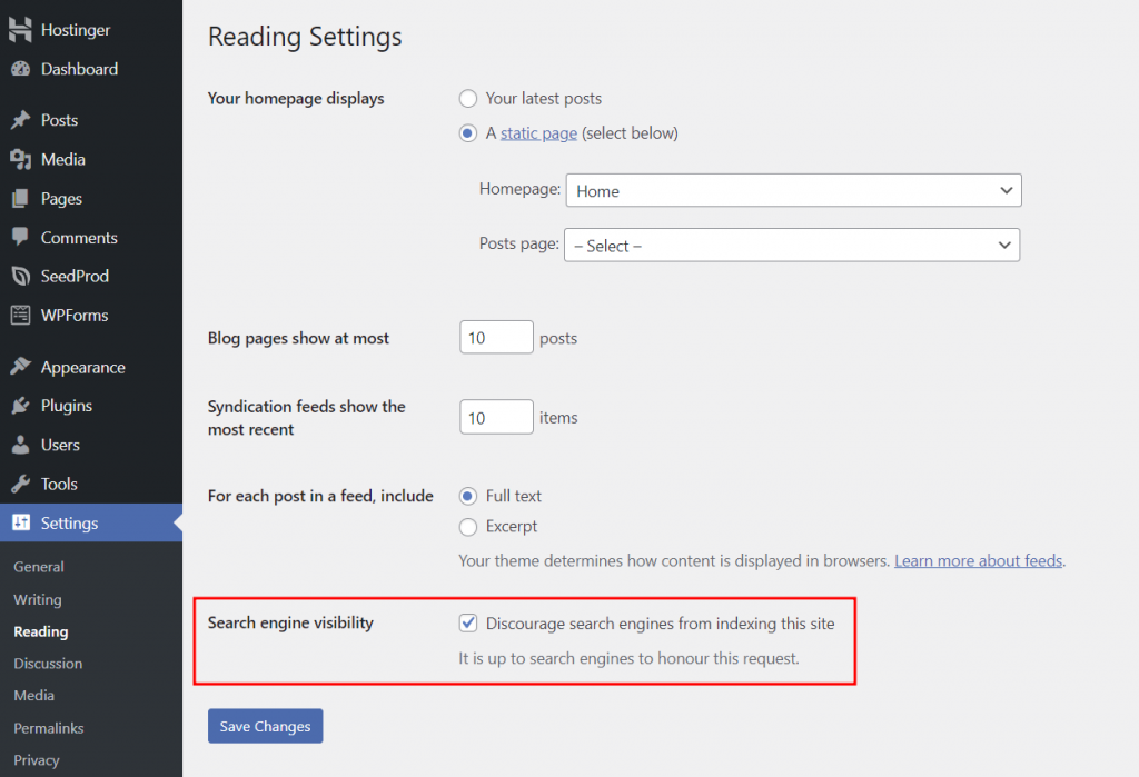 wordpress zoekmachine zichtbaarheid
