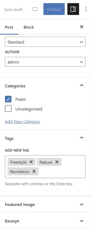 Wordpress categorie tag