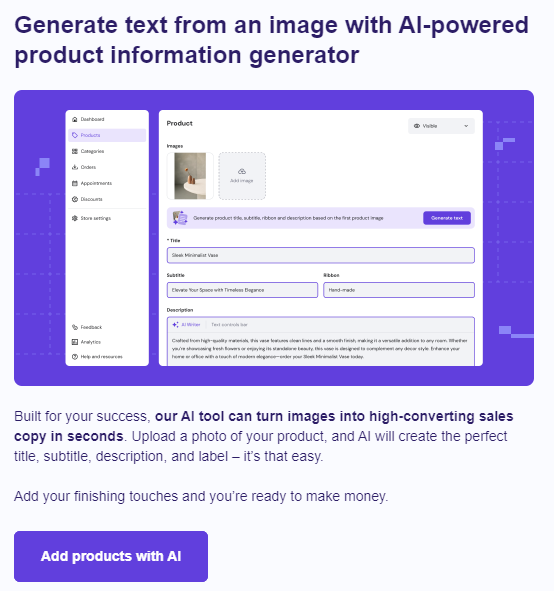 Met AI teksten maken voor een product of afbeelding