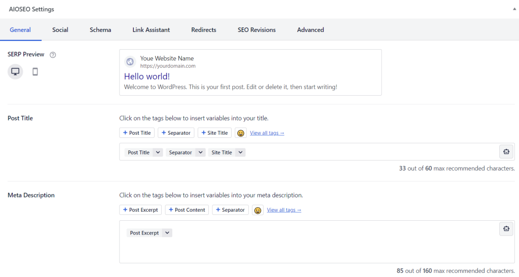 WordPress SEO plugin AIOSEO gebruiken