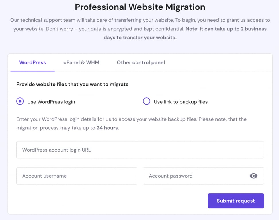 Professionele website migratie door Hostinger