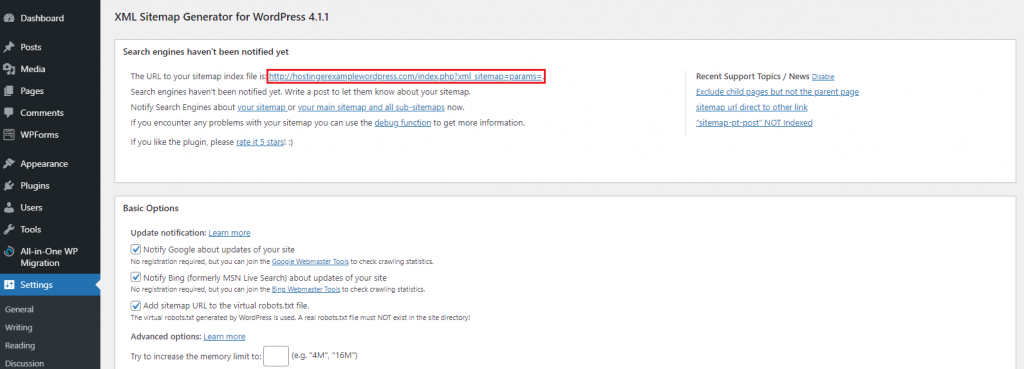 Sitemap generator voor WordPress