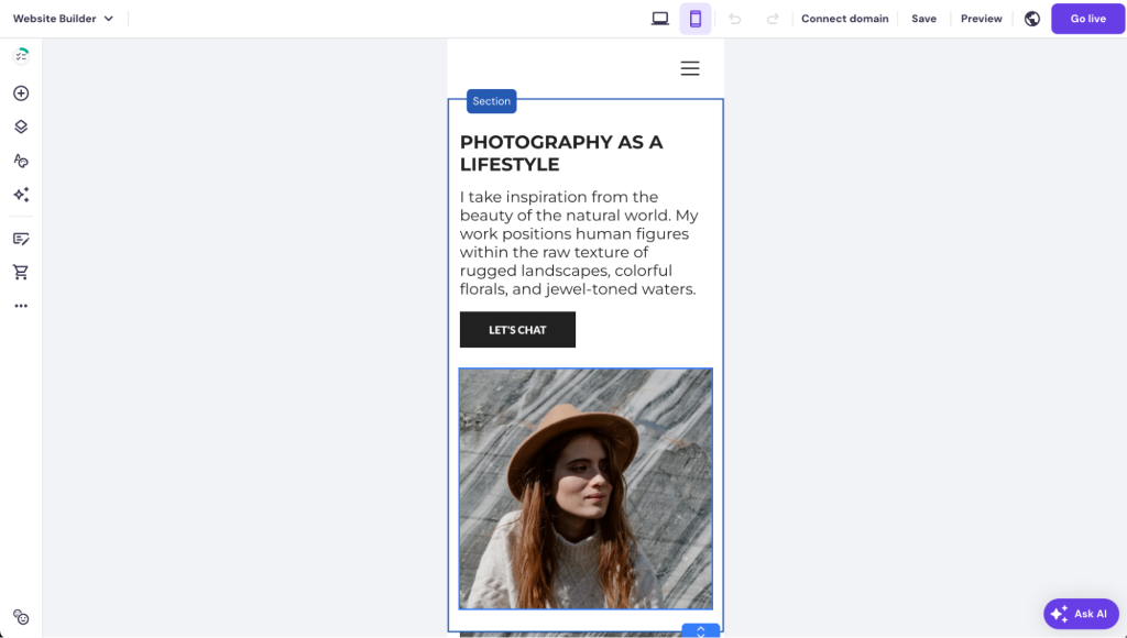 De website mobile friendly maken via hostinger website bouwer