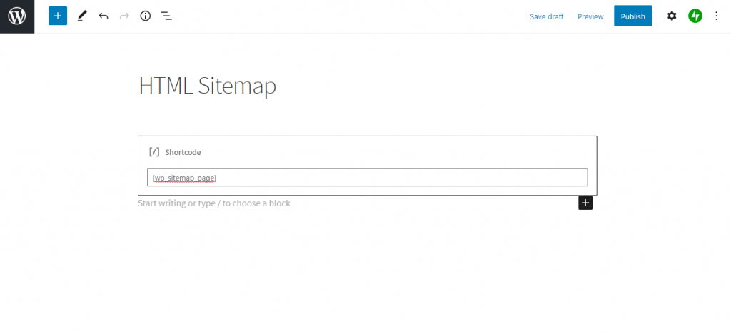 HTML sitemap pagina toevoegen WordPress Sitemap