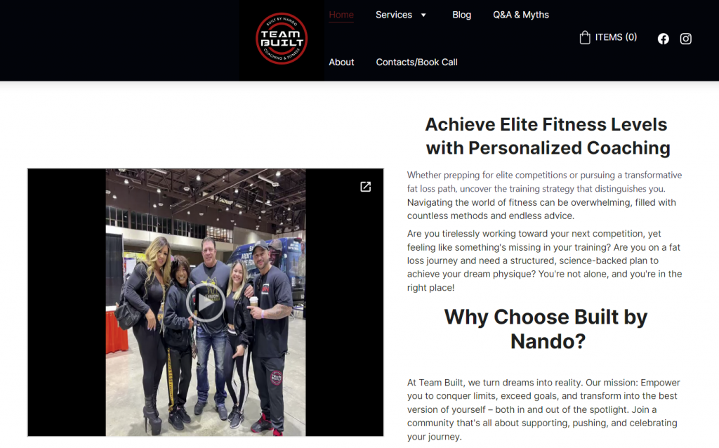 Voorbeeld van een website gericht op een specifieke niche