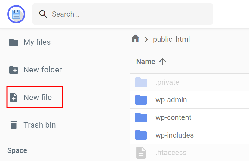 nieuw index.php bestand