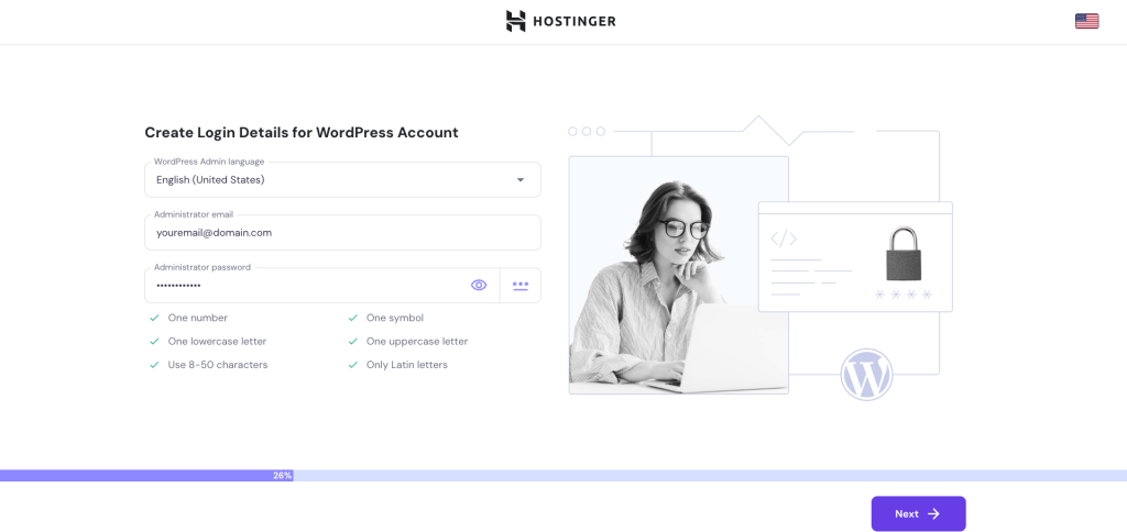 Gratis thema WordPress van Hostinger account aanmaken
