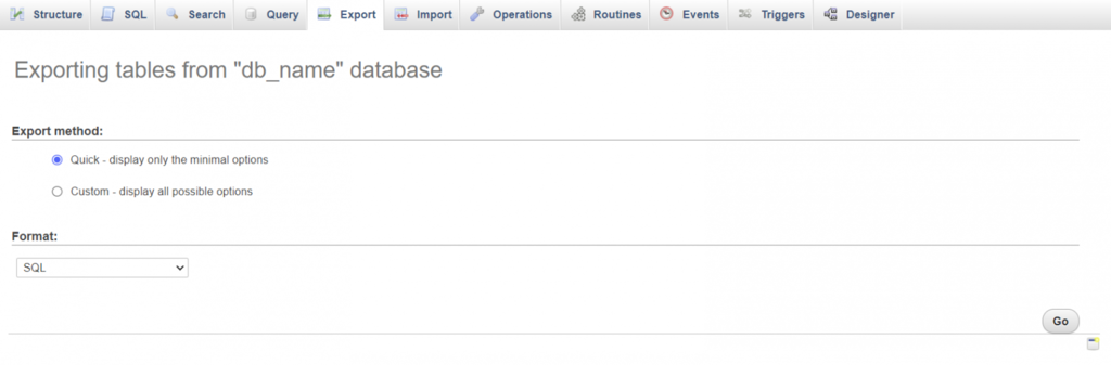 Ga naar het tabblad Exporteren en klik je op Ga.