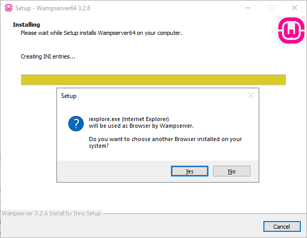 WampServer aan het installeren