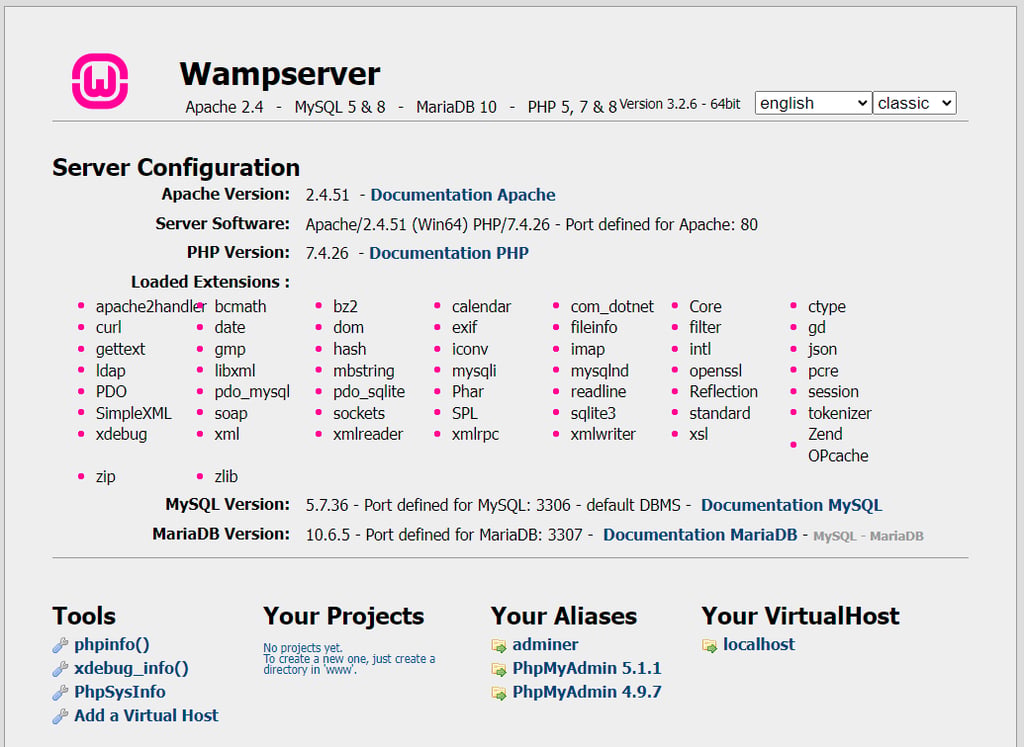 WampServer Server Configuratie