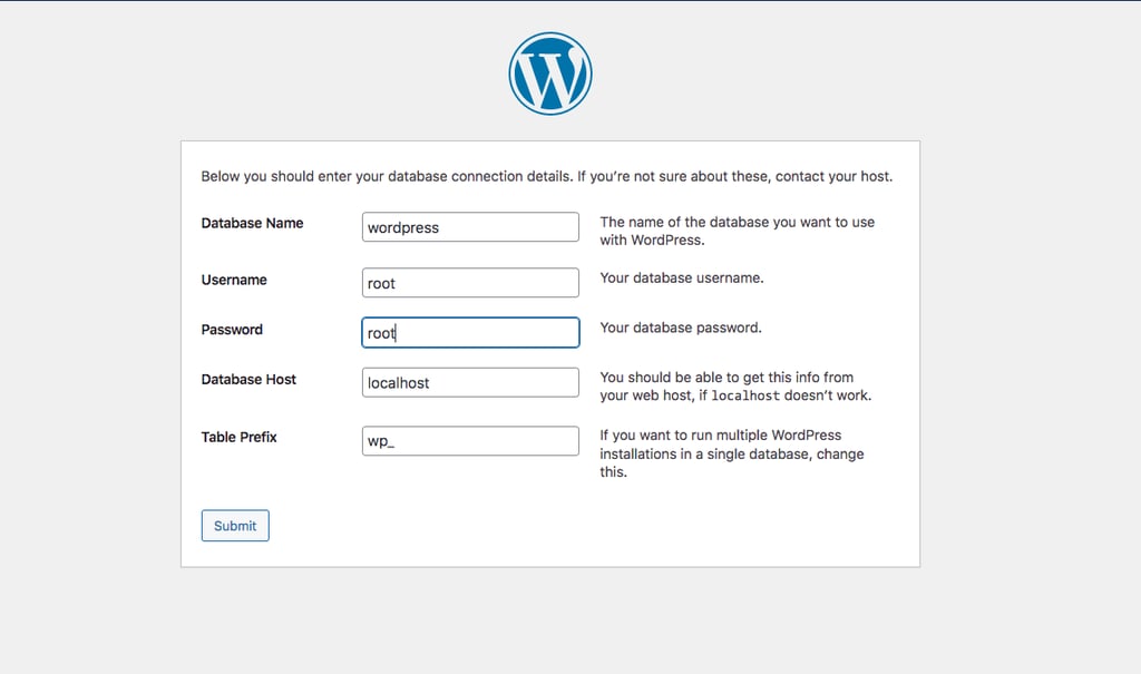 WordPress gegevens invoeren