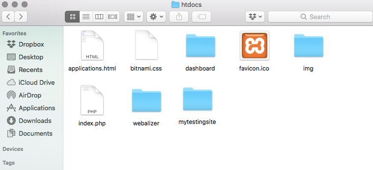 Plak WordPress-map in htdocs-map