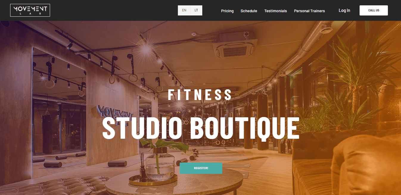 Website sportschool Movement LAB