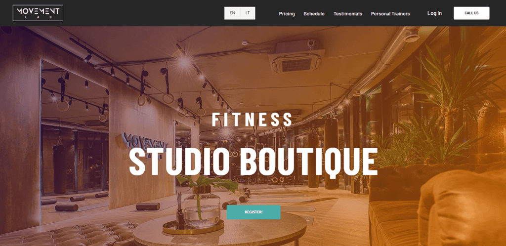 Website sportschool Movement LAB
