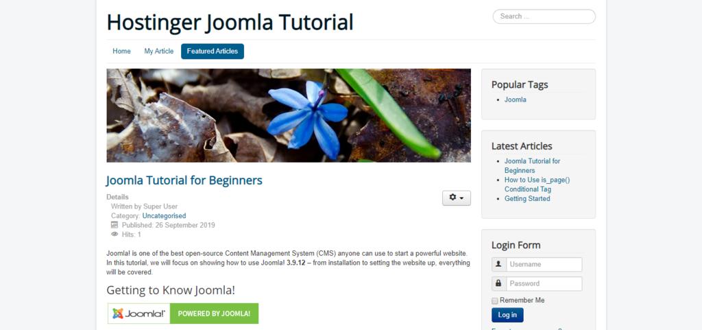 Menu op Joomla