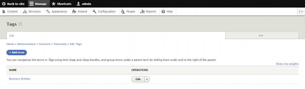Voeg meer termen toe als je extra subcategorieën wilt maken.