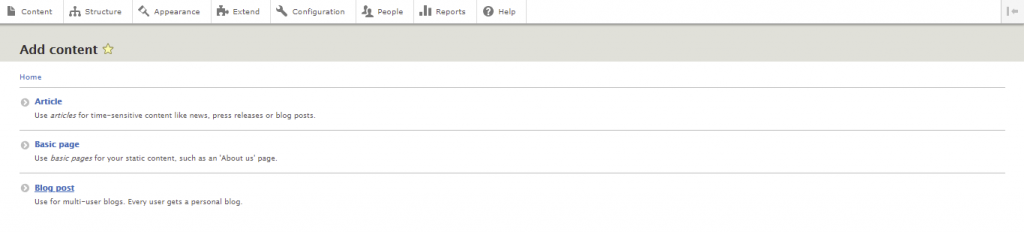 Ga naar Content -> Content toevoegen.