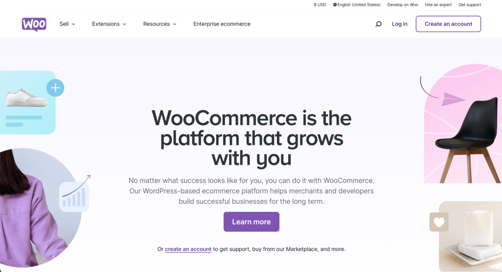 WooCommerce startpagina
