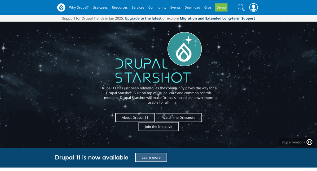 Drupal startpagina