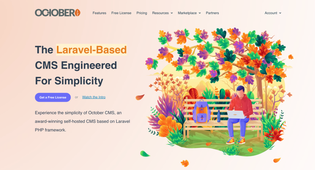 OctoberCMS startpagina