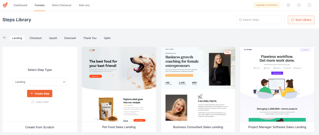 Stappen toevoegen aan je funnel.
