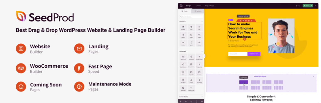 SeedProd startpagina
