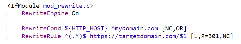 302 Temporary Redirect instellen