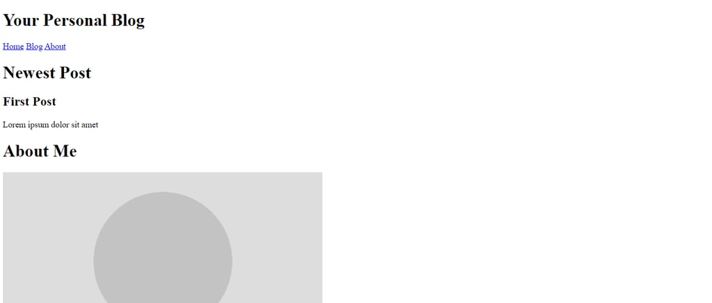 Een website die alleen met HTML is geschreven