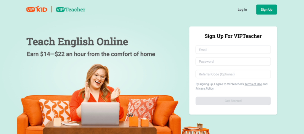 VIPKid landingspagina