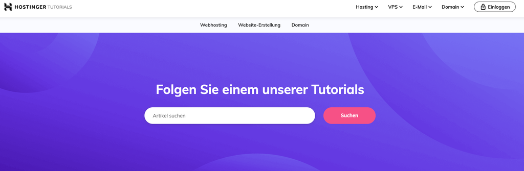 Die Homepage von Hostinger Tutorials als Beispiel für Content Marketing.