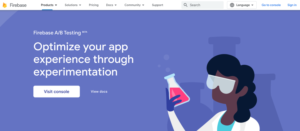 Das Firebase A/B-Testing-Tool.