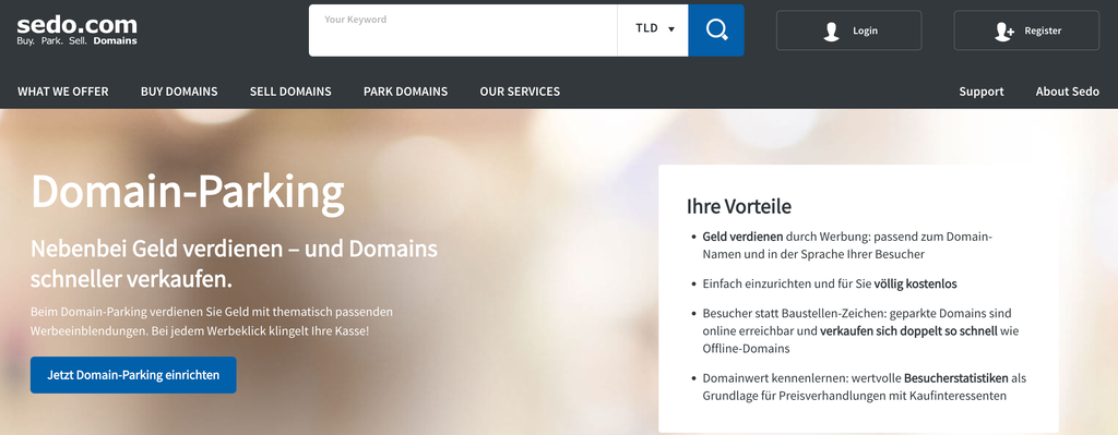 Sedo-Domain-Parking-Seite