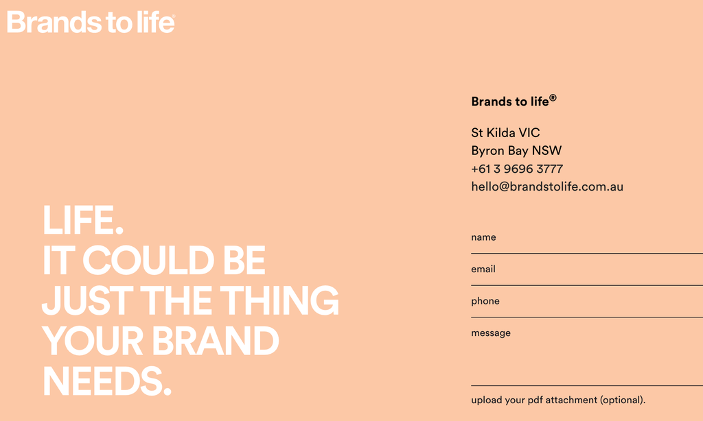 Die Kontaktseite von Brands to life
