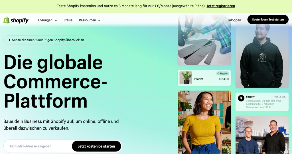 Shopify.de Startseite