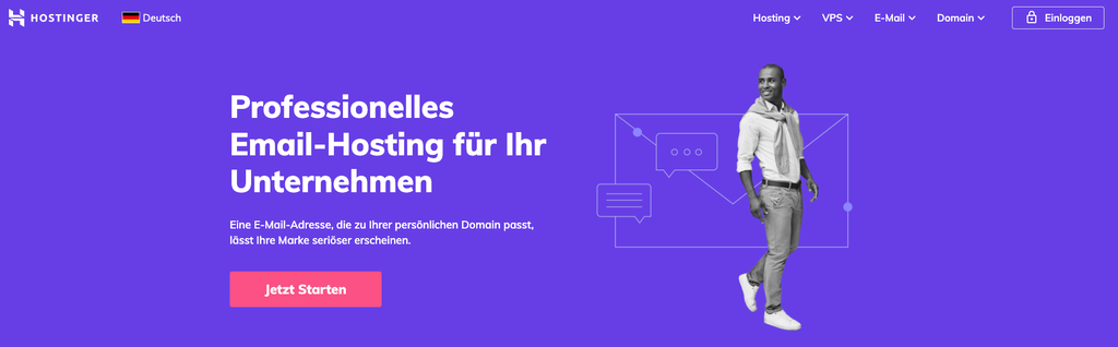 Hostinger E-Mail-Hosting-Webseite