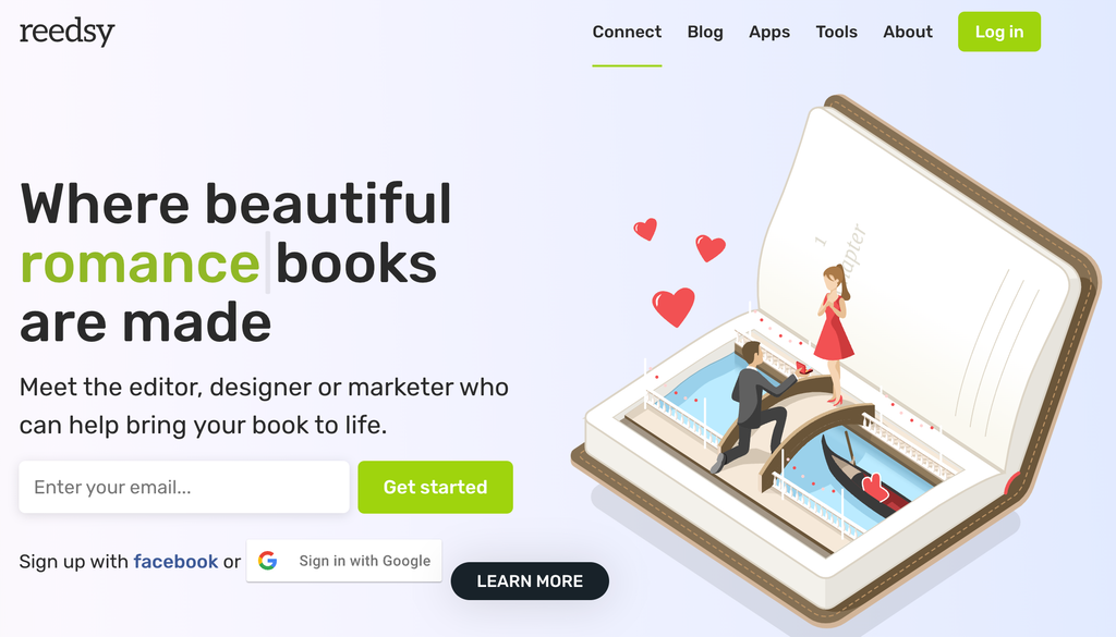 Startseite von Reedsy