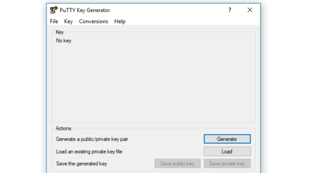 Die PuTTYgen-Anwendung.