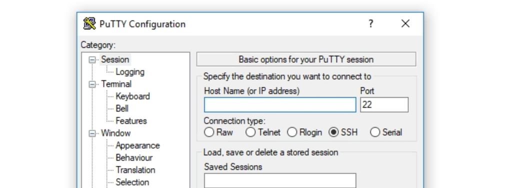 Der PuTTy SSH-Client.